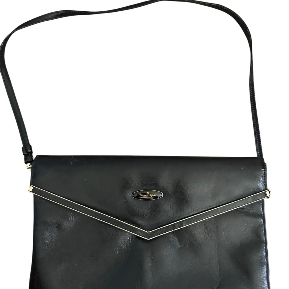 Etienne Aigner Black Leather Shoulder Bag